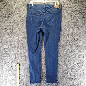 Levis Jeans Womens 31 Blue 311 Shaping Skinny Frayed Hem Stretch Denim